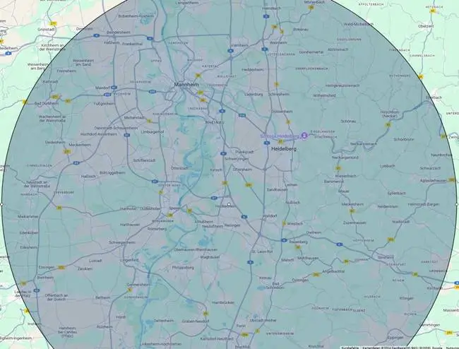 Einsatzgebiet des Schlüsseldienstes in der Nähe von Altrip, einschließlich umliegender Orte.